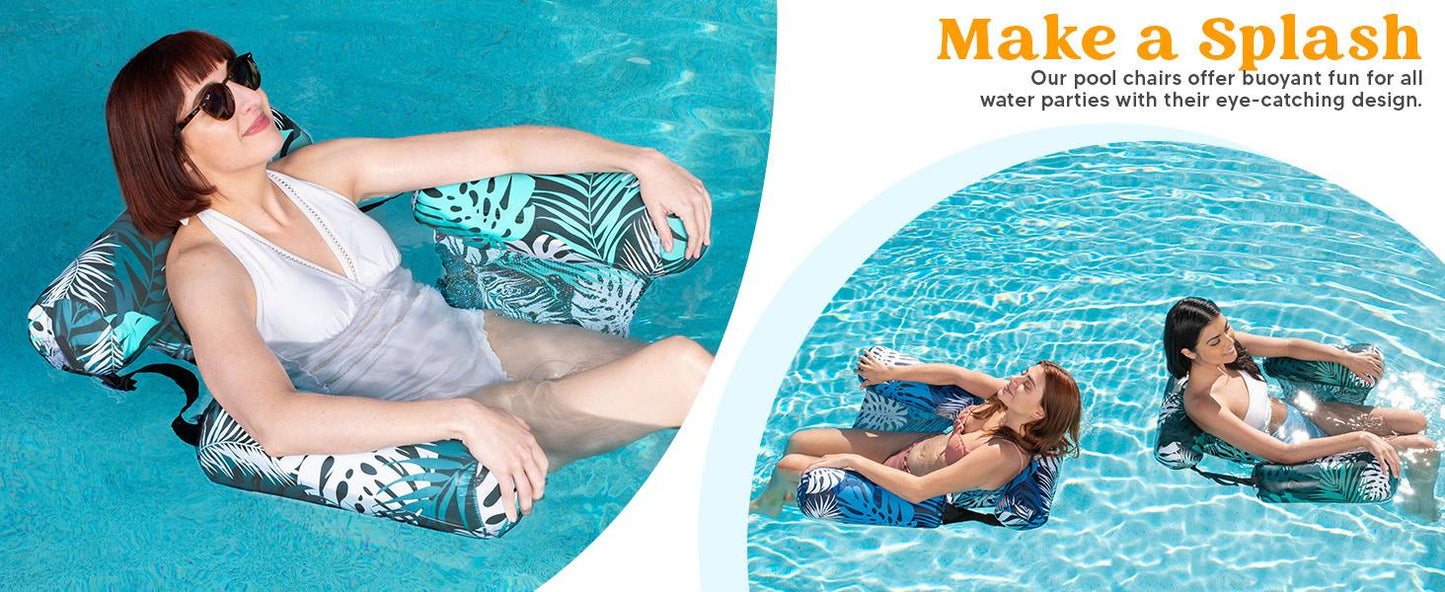 ⚡Hot Sales 49% OFF🔥Inflatable Pool Floats Adult, 2 Packs Floating Lounge Chairs
