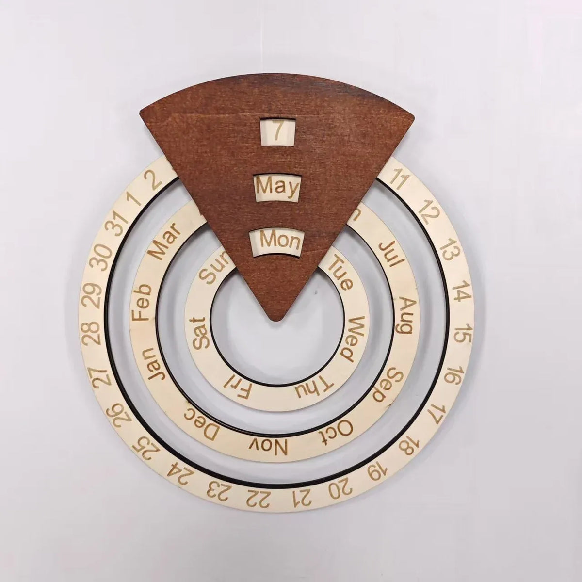 📅Wooden Perpetual Calendar – Rotating Wall Calendar