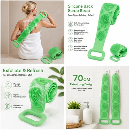 🔥HOT SALE 48% OFF🔥Long Silicone Shower Back Scrubber Exfoliating Bath Strap