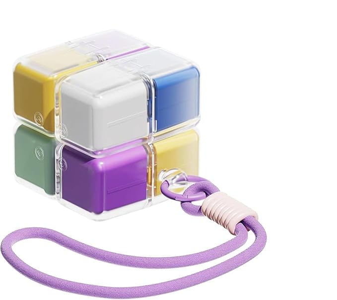 Magnetic Rubik Cube Pill Organizer Keychain