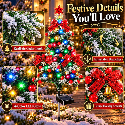 51% OFF 🔥 Solar Cedar Christmas Tree Lights | Festive Outdoor Holiday Decor