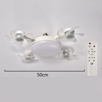 2026 New E27 Socket Ceiling Fan Light - 2-in-1 Silent LED Fan with Remote Control, Energy-Saving Cooling & Lighting Combo for Home Bedroom Kitchen