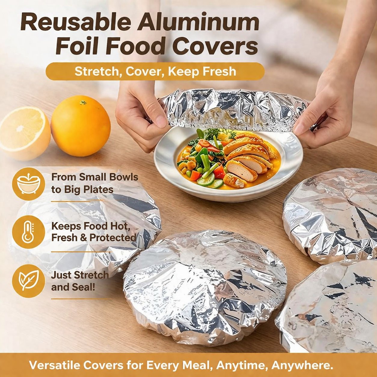 🔥Hot Sale Aluminum Foil Heat Shield Covers – No Plastic 🥘