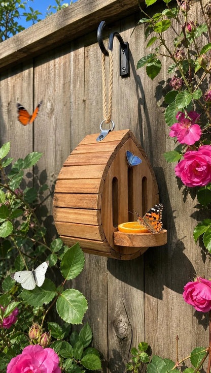 🎉Handmade Garden Butterfly House with Feeder Station🦋