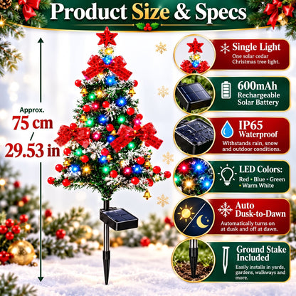51% OFF 🔥 Solar Cedar Christmas Tree Lights | Festive Outdoor Holiday Decor