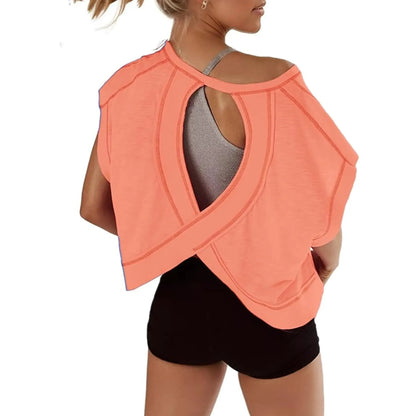 Hot Sale🔥Women's Asymmetrical Batwing Sleeve Tee – Summer Comfort with a Stylish Edge☀️