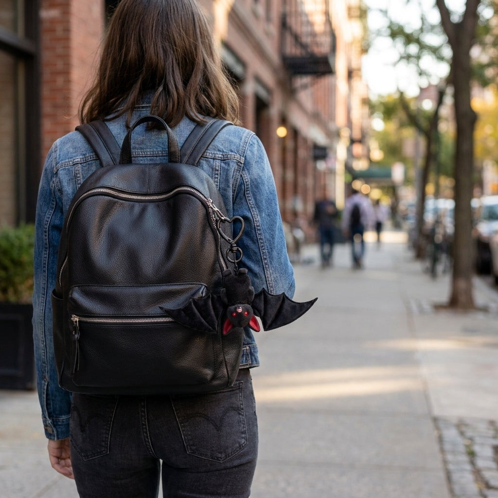 🦇 Cute Black Bat Baby Keychain