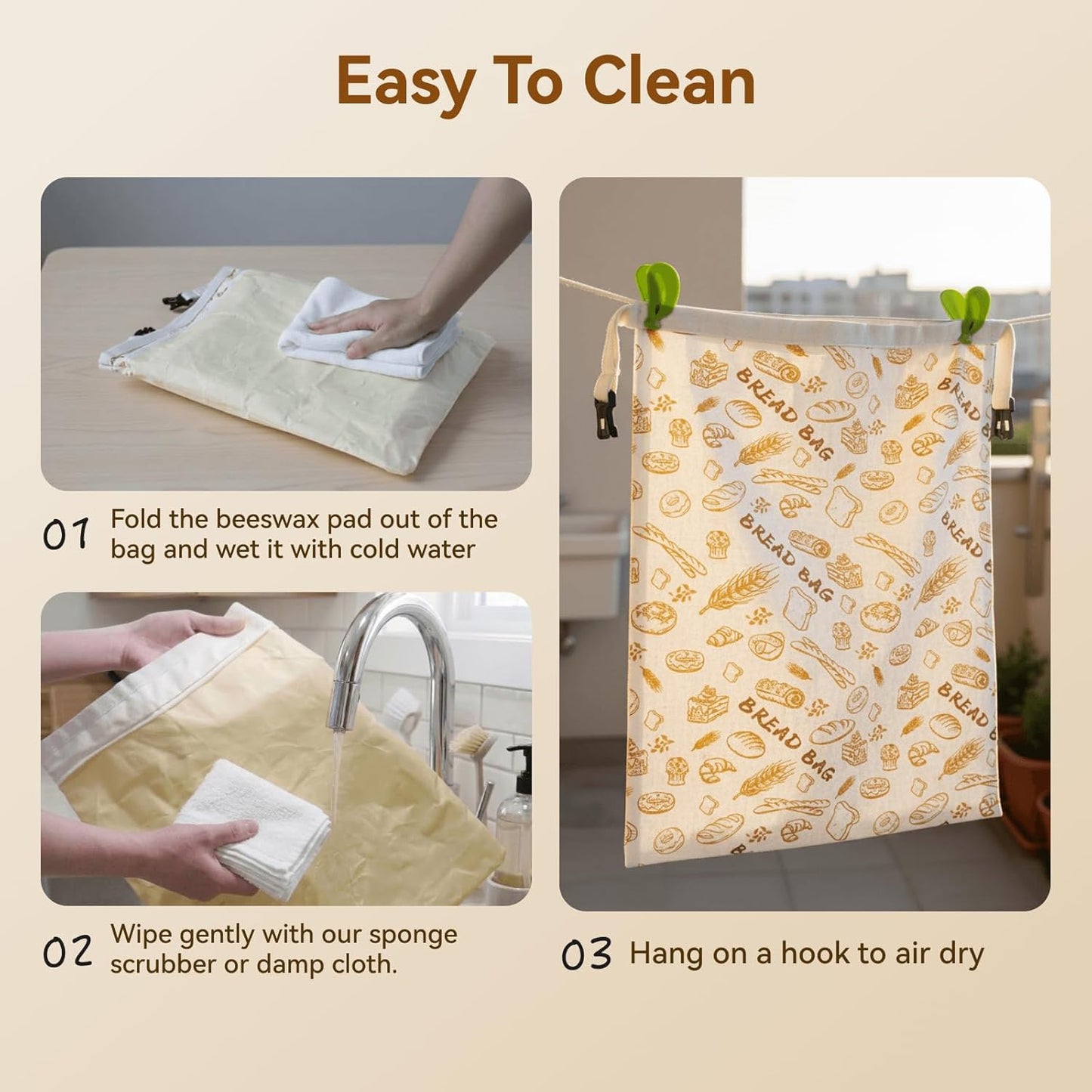 🏆#1 Bestselling - 🍞Reusable Organic Beeswax Natural Cotton Sourdough Bag, Homesteading Essentials Sourdough Bags with Sealing Zip to Keep Fresh