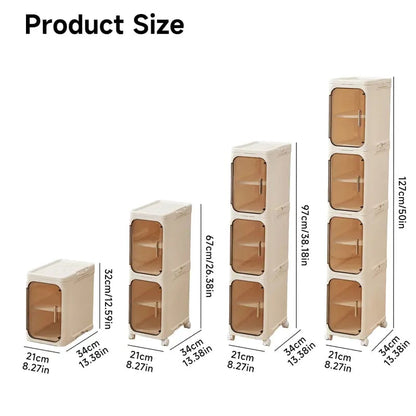4-Tier Slim Plastic Storage Cabinet