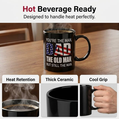 🔥[Father's Day Gift]Black mug with patriotic US flag design.
