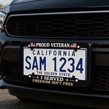 Veteran Metal License Plate Frame