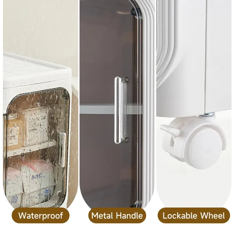 4-Tier Slim Plastic Storage Cabinet