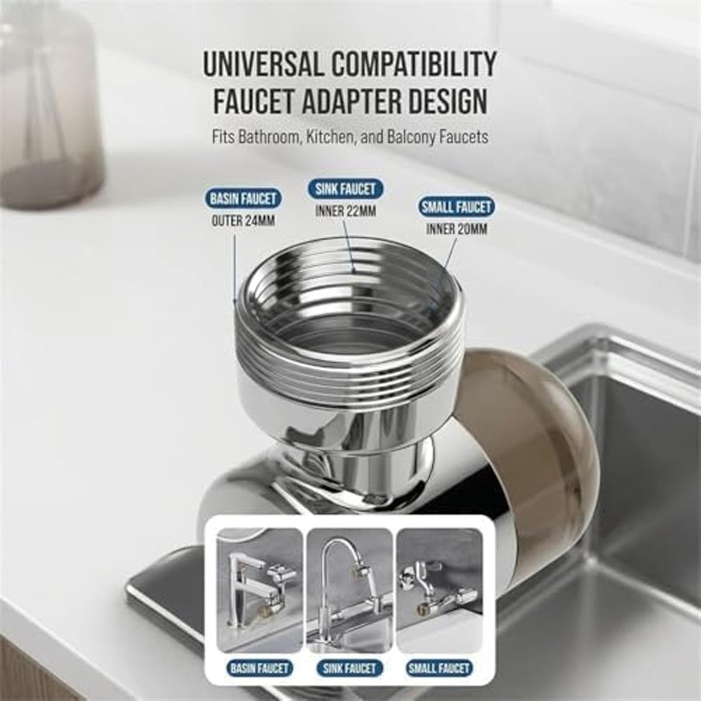 1080 Degree Rotating Faucet Extender