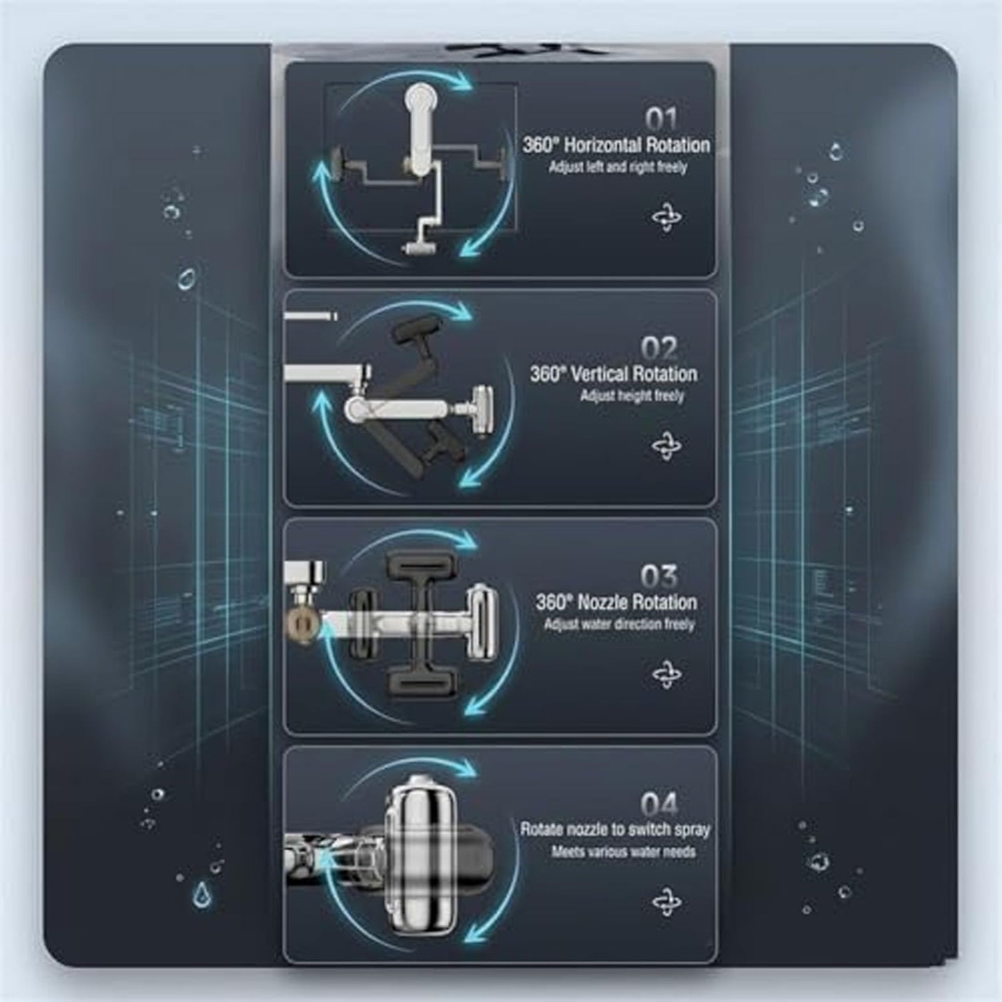 1080 Degree Rotating Faucet Extender