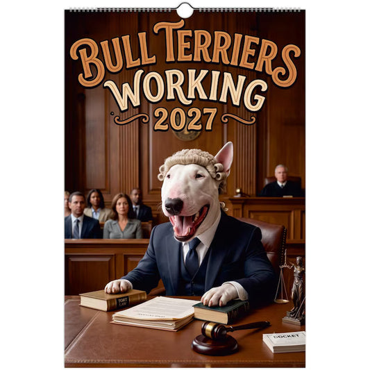 🤣Bull Terriers at Work 2027 Wall Calendar – 12 Months of Professional Puppy Chaos