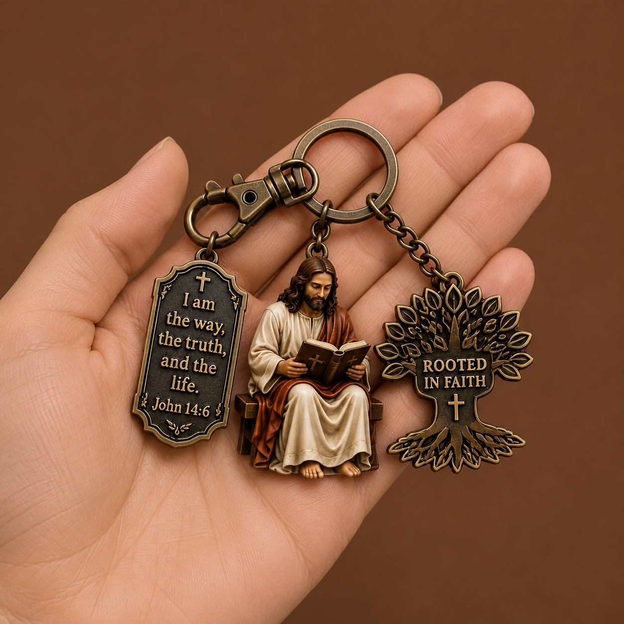 🔥Last Day 49% OFF🔥 - ✝Jesus Reading Keychain