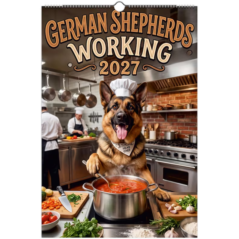 Funny German Shepherds Wall Calendar 2027