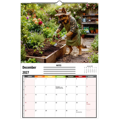 Funny German Shepherds Wall Calendar 2027