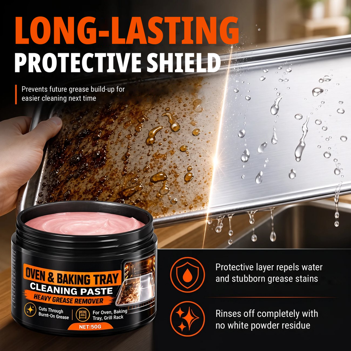 High-performance cleaning paste for grease and stubborn encrustations