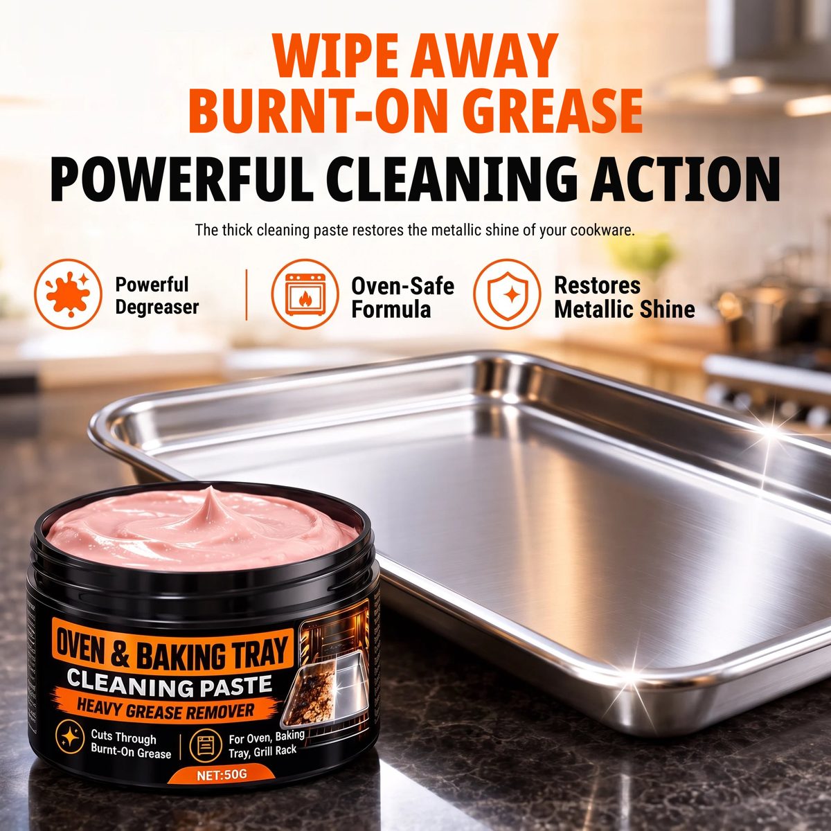 High-performance cleaning paste for grease and stubborn encrustations
