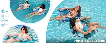 ⚡Hot Sales 49% OFF🔥Inflatable Pool Floats Adult, 2 Packs  Floating Lounge Chairs