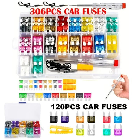 306PCS Car Blade Fuse Kit – Complete Auto Fuse Assortment with Tester & Puller