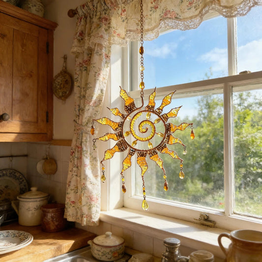☀️Sun Spiral Suncatcher – Handcrafted Bohemian Light Catcher