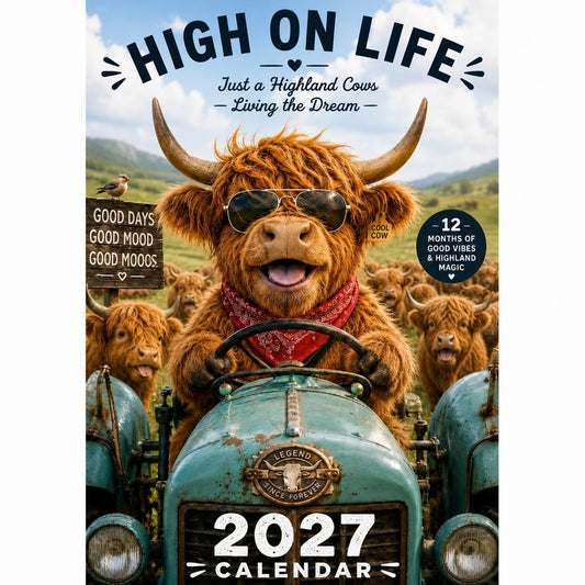 🏡2027 Highland Cows Calendar – 12 Months of Fluffy Fun, Farmhouse Charm & Moo-velous Moments🐮