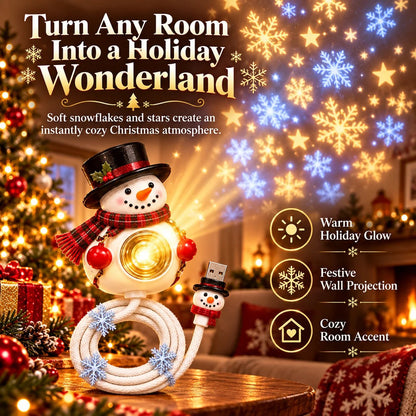 ⛄47% OFF🎄Bring Home Holiday Magic — Snowman Christmas Projector Light With Festive Glow🌙