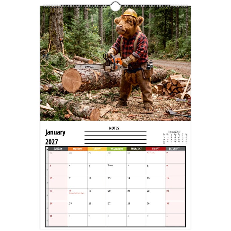 Funny Cows Wall Calendar 2027