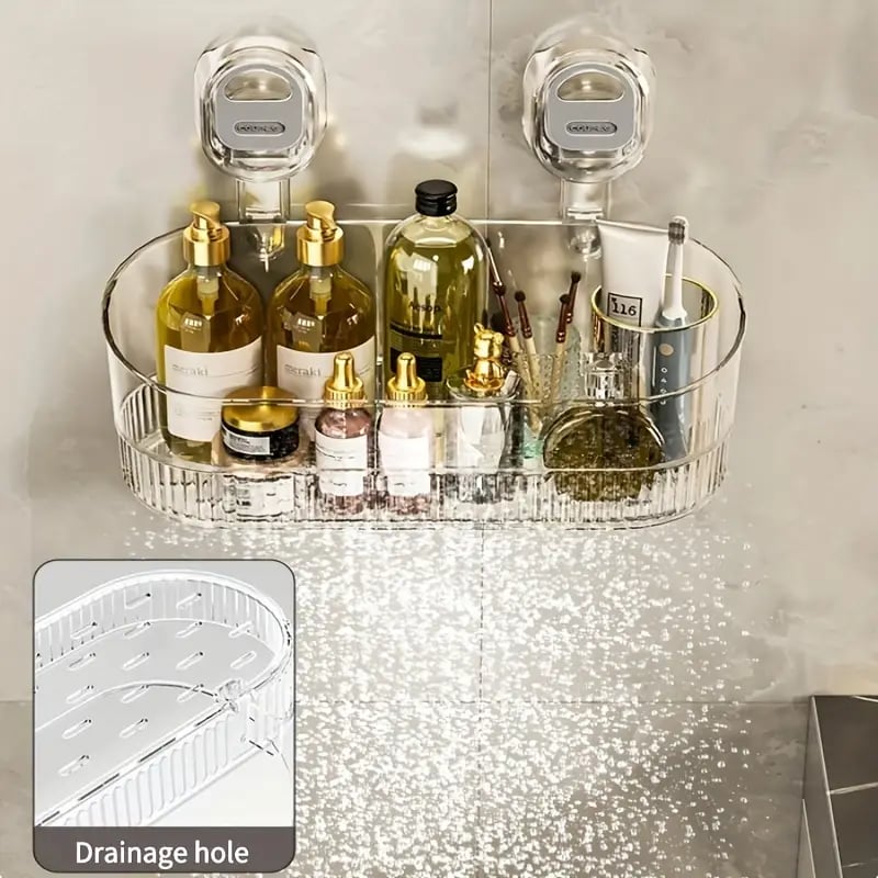 🔥No-Drill Bathroom Suction Storage Box