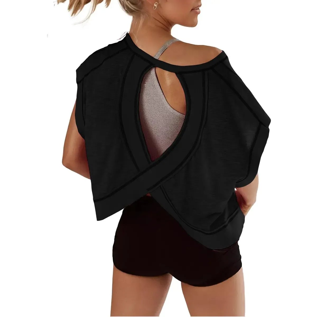 Hot Sale🔥Women's Asymmetrical Batwing Sleeve Tee – Summer Comfort with a Stylish Edge☀️