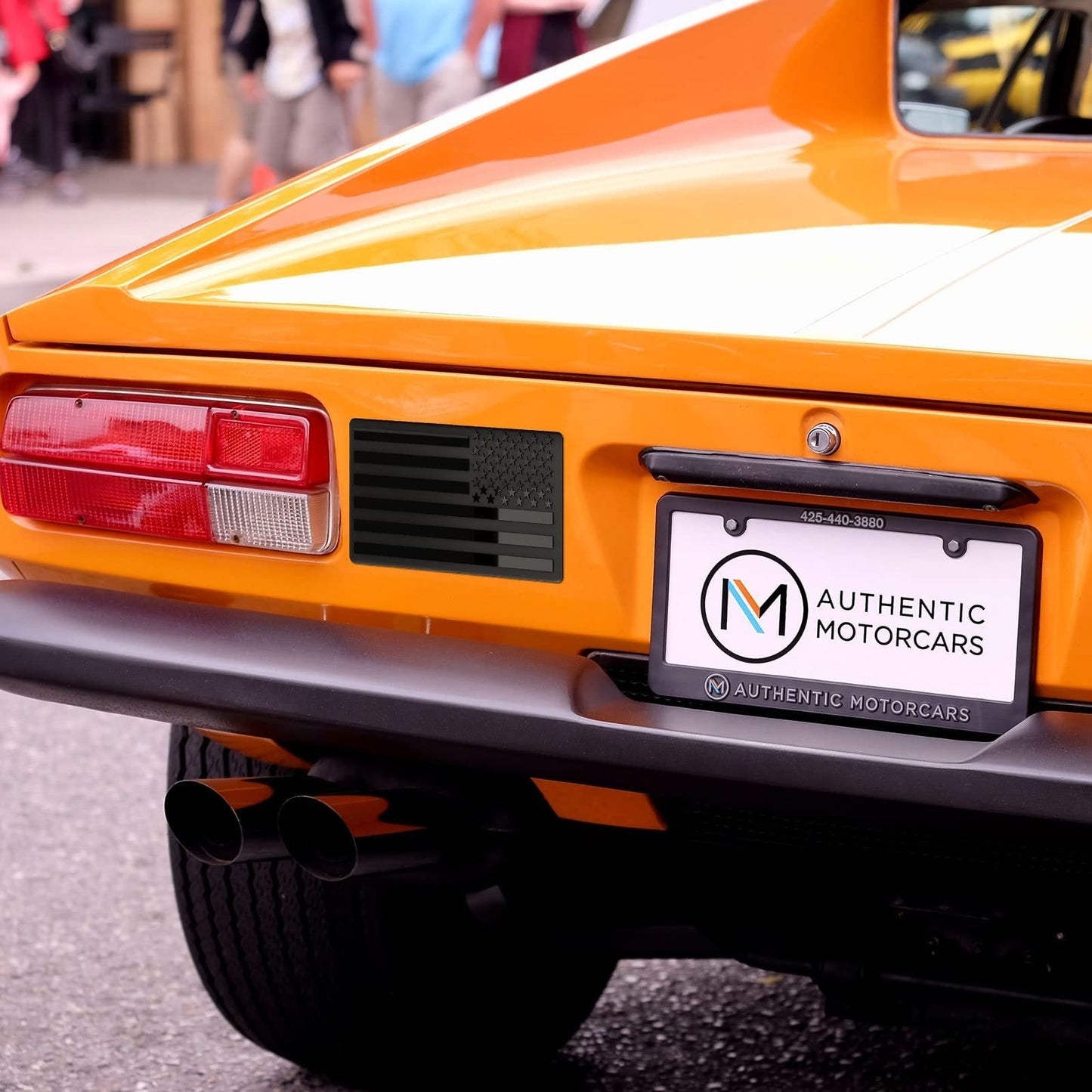 🔥3D All-Black American Flag Emblem Decal