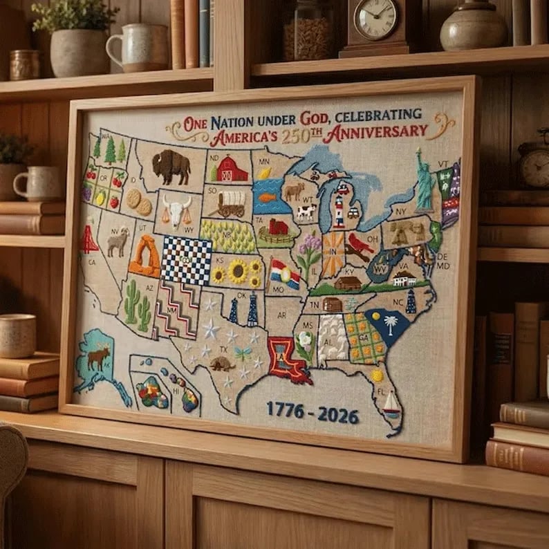 🔥Last Day 49% OFF - USA Map Cross Stitch DIY Kit