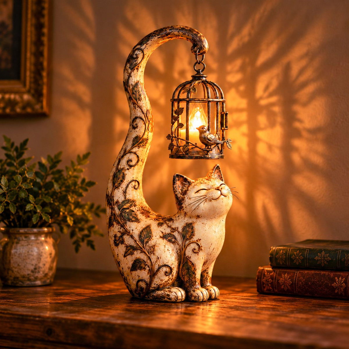🔥LAST DAY 49% OFF - 🐈‍⬛Vintage Cat Lantern Sculpture Lamp - A Little Guardian of Warmth, Memories & Cozy Corners✨