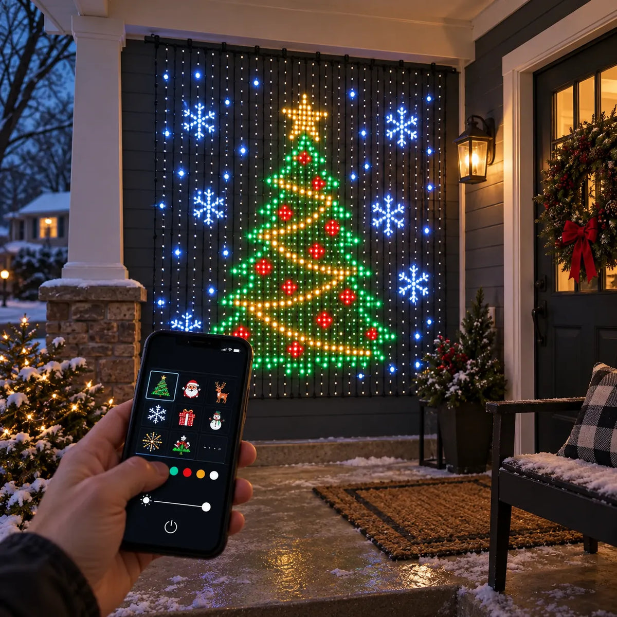 🔥🎄 Smart LED Curtain Lights | App-Controlled Animated Christmas Wall Display ✨
