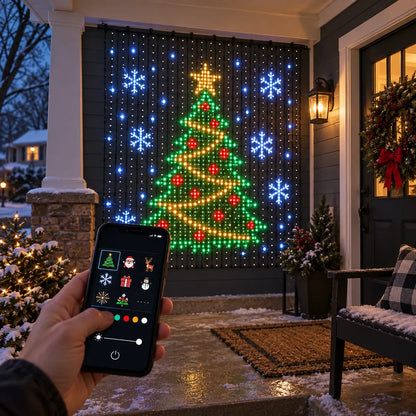 🔥🎄 Smart LED Curtain Lights | App-Controlled Animated Christmas Wall Display ✨