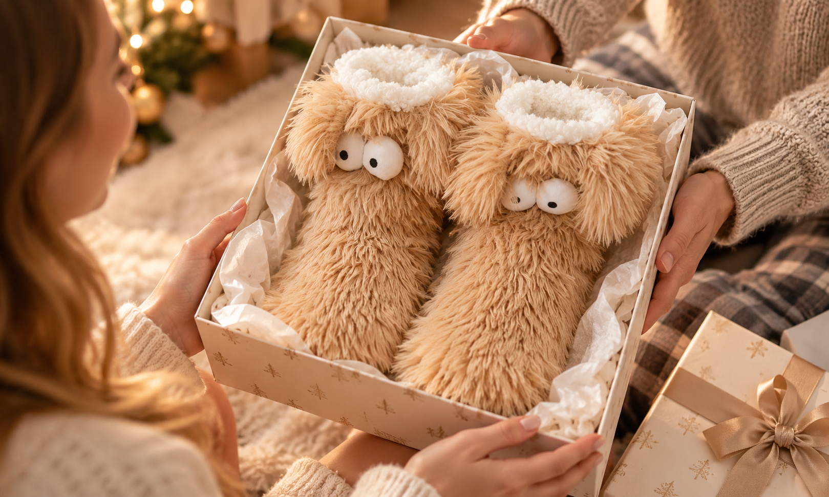 Puppy socks gift presentation
