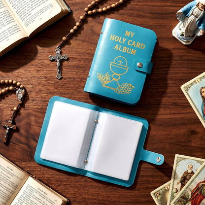 🙏 Genuine Leather Holy Card Holder – Compact Catholic Prayer Card Wallet for Church & Daily Prayer✝️