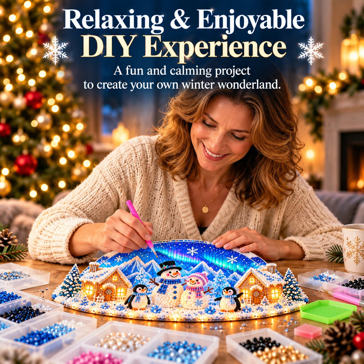 ❄️ DIY Winter Wonderland with Rhinestones and Pearl Details
