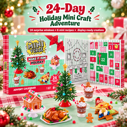 ⏰ LAST DAY 49% OFF - 🎄 24-Day Holiday Miniature Advent Calendar | Craft Your Magic