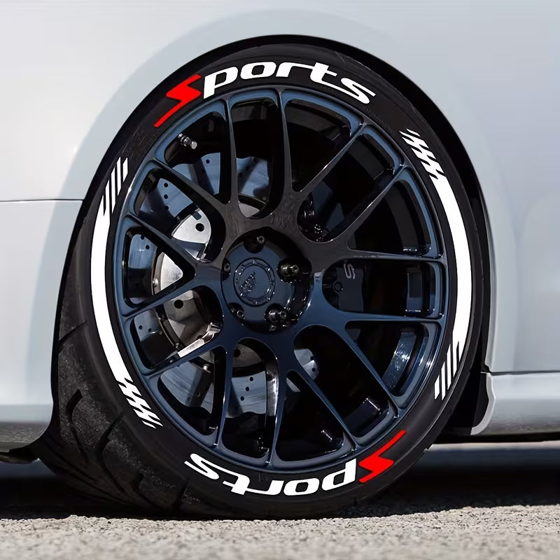 🔥 8PCS 3D Tire Lettering Stickers – Thickened Wheel Sidewall Decals for Cars & Motorcycles