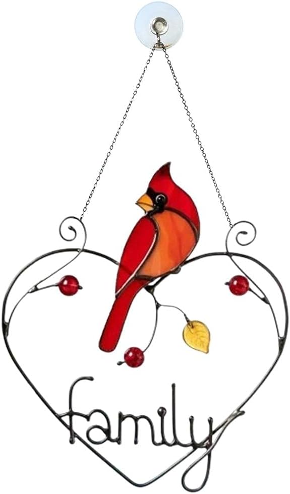 Redbird Stained Glass Window Decoration