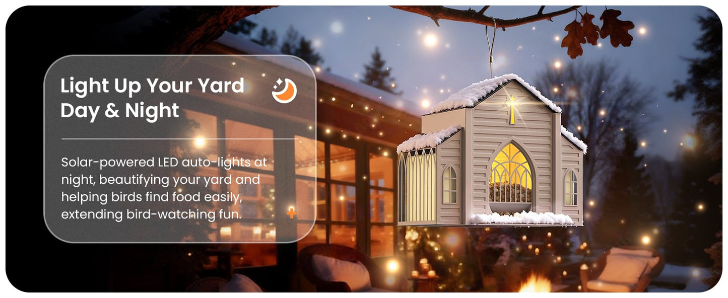 🔥✝️Church-Shaped Metal Solar Bird Feeder(✨Same as in the video)