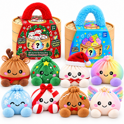 🎄 Mystery Christmas Dumpling Plush – Cute Surprise Plush Basket Gift