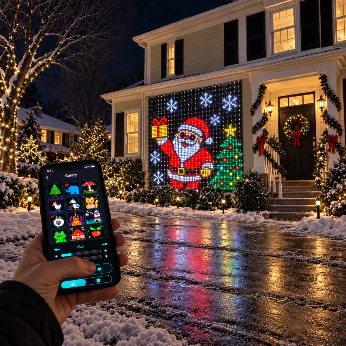 🔥🎄 Smart LED Curtain Lights | App-Controlled Animated Christmas Wall Display ✨