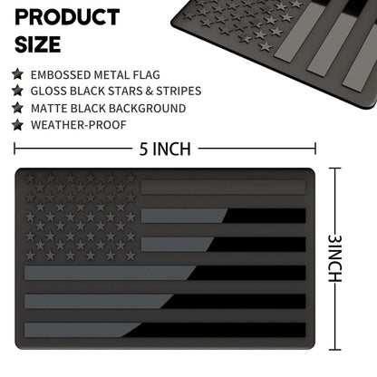 🔥3D All-Black American Flag Emblem Decal