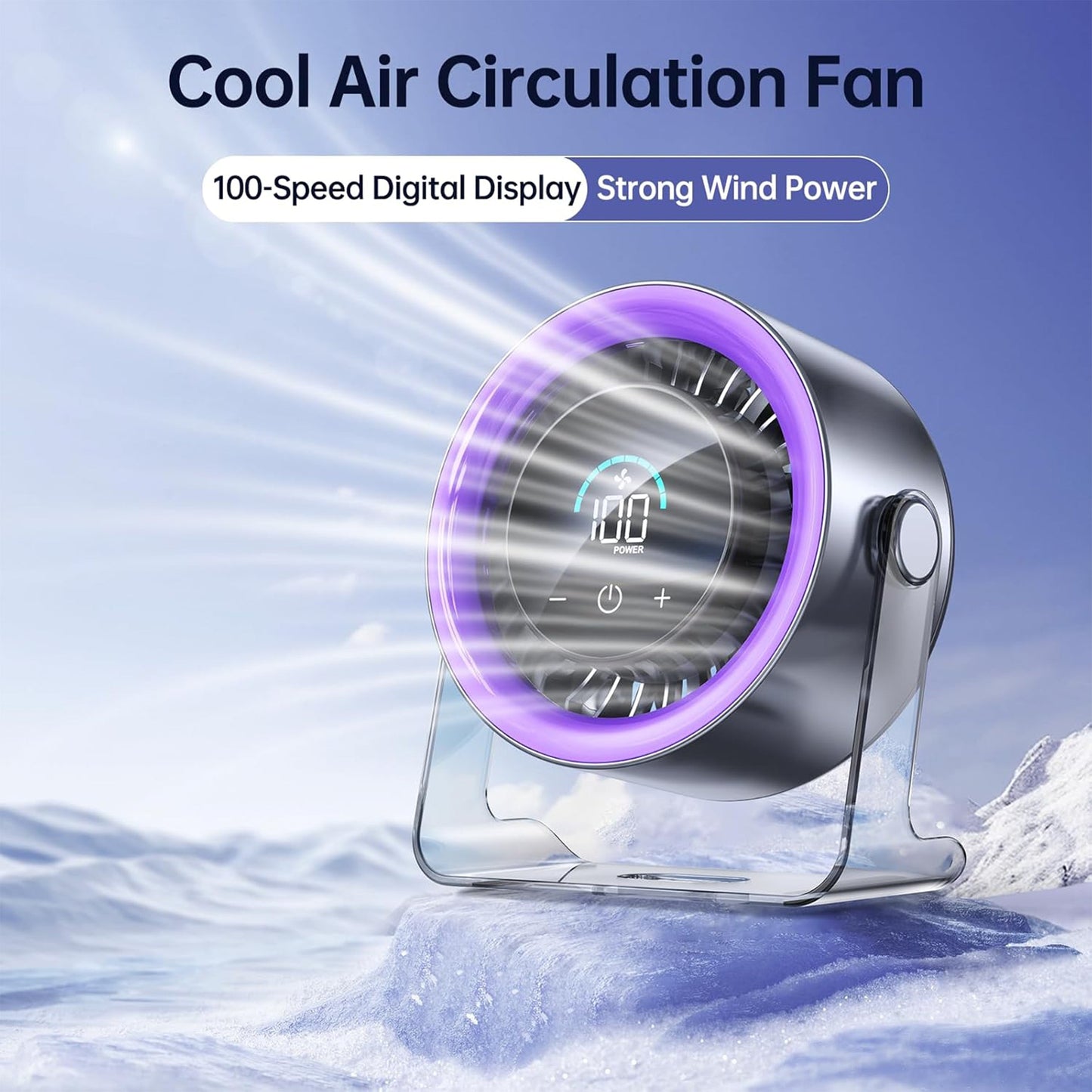 USB Desk Fan for Bedroom: 120° Rotating Small Rechargeable Battery Desktop Fans for Bedroom Home Office