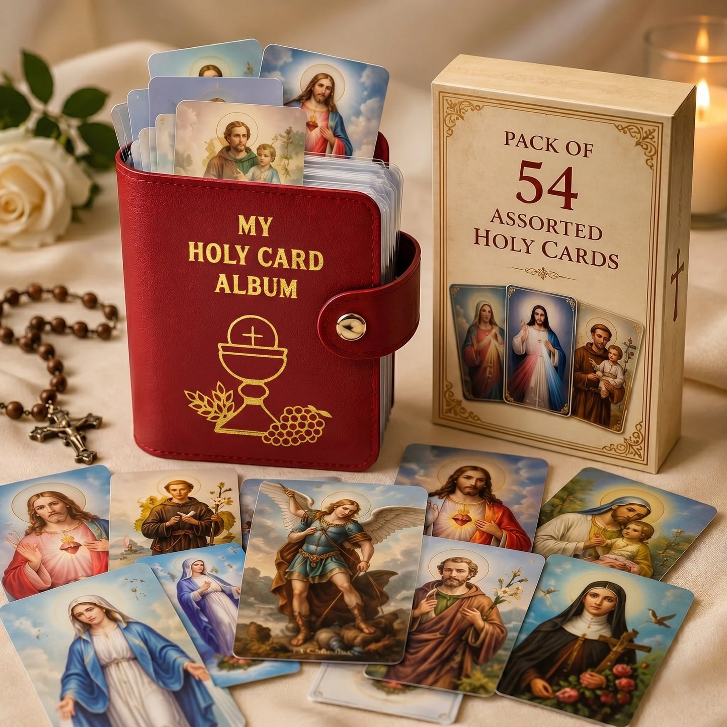 🙏 Genuine Leather Holy Card Holder – Compact Catholic Prayer Card Wallet for Church & Daily Prayer✝️