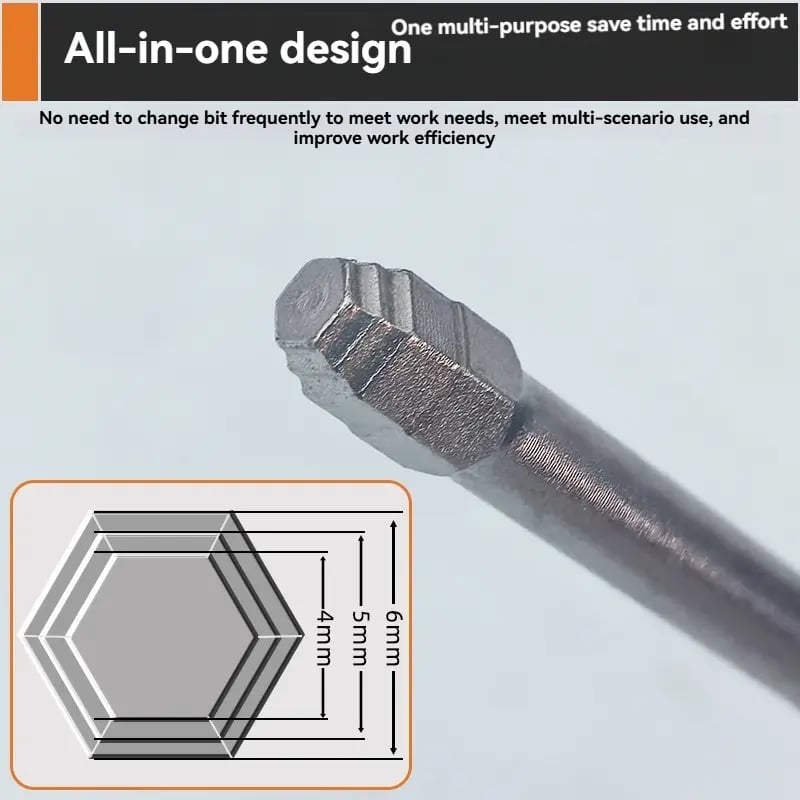 🔧 All-in-One Pagoda Hex Screwdriver Bit Set (6PCS)